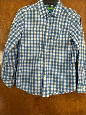 greendog Blue & White Gingham Button-Down Shirt